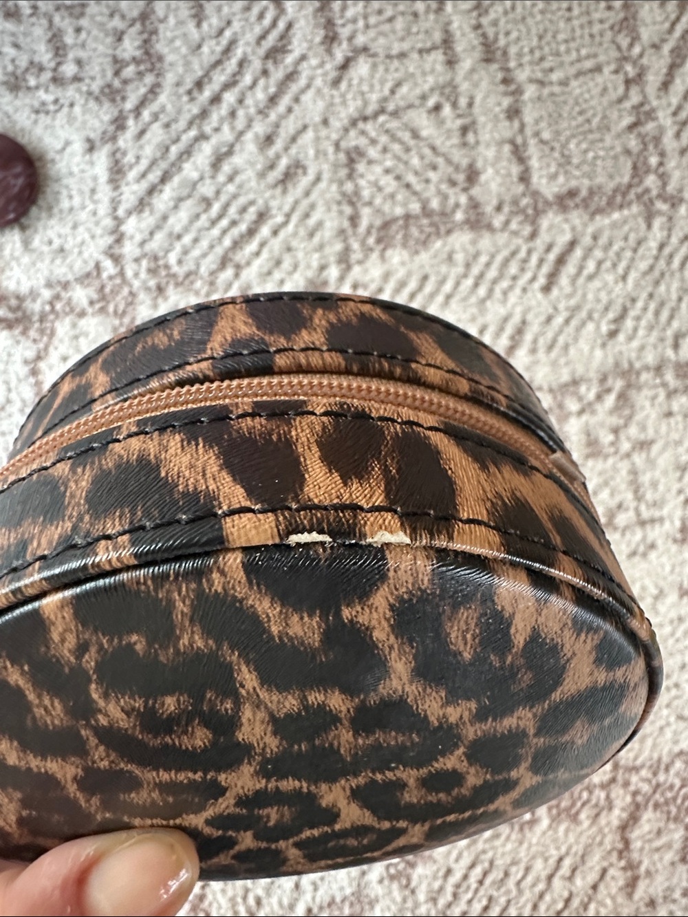 Nordstrom Leopard Print Travel Jewelry Case Chic Compact Organizer w Ring Slots - Picture 7 of 11